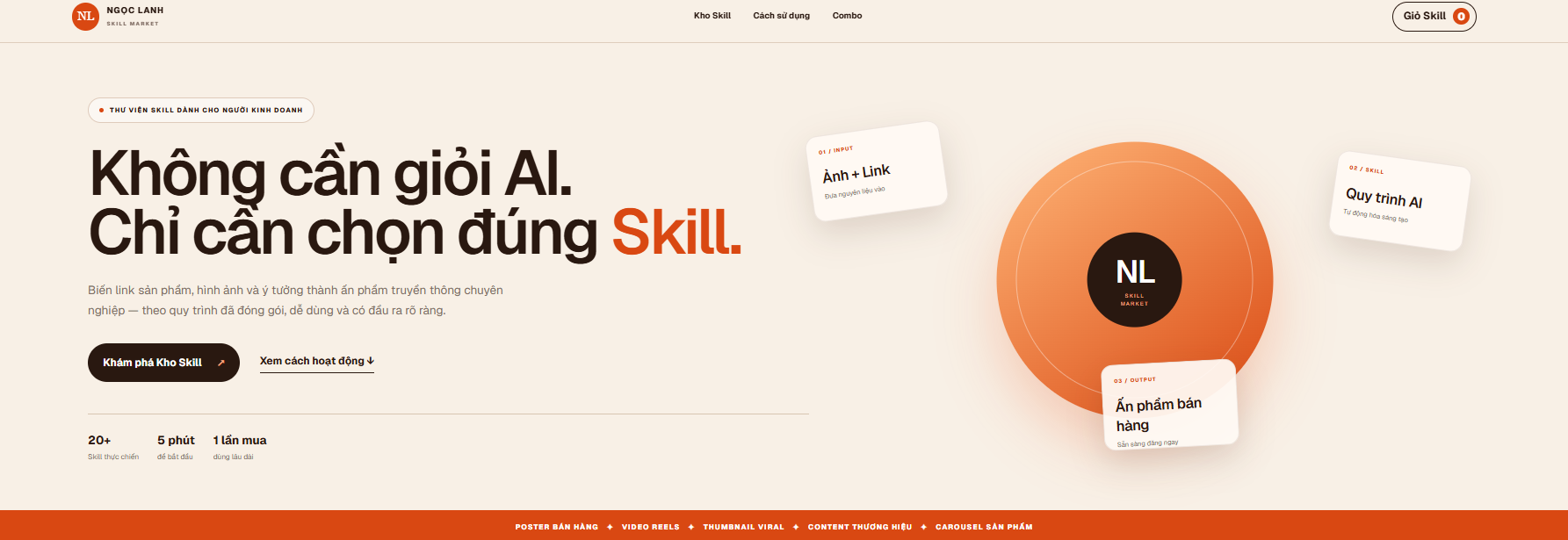 Giao diện tổng quan kho Skill Ngọc Lạnh
